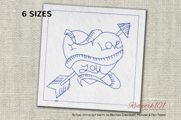 A Designer's Review of the Love Heart with Arrow Symbol Redwork
