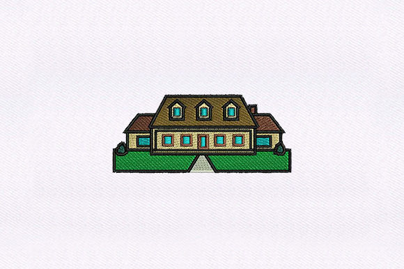 Evaluating Creative Fabrica's Suburban House Embroidery Design