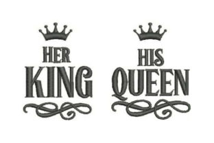 Her King His Queen Embroidery for Boutique Apparel