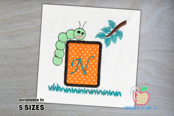 Worm with Letter Frame: A Versatile Holiday Embroidery Design