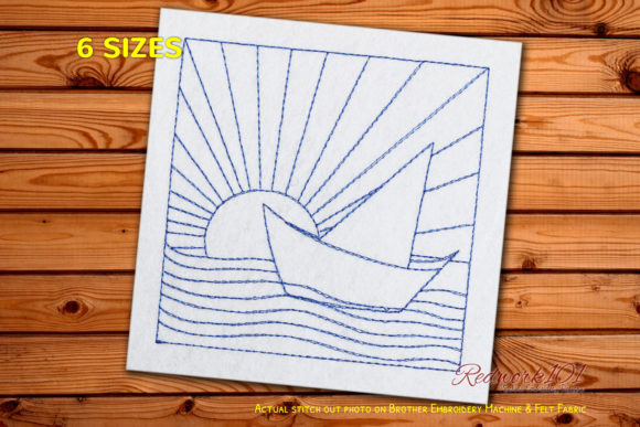 Yacht in the Ocean Bluework Embroidery Review